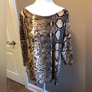 Vintage Fashion Nova Snakeskin Knotted and  Open Back Top